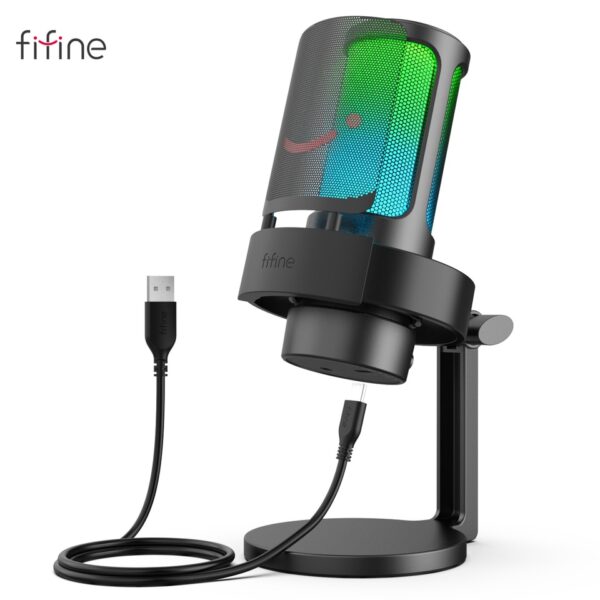 Microfone Fifine AmpliGame A8 Preto RGB