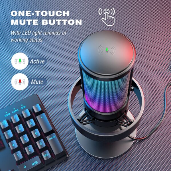 Microfone Fifine AmpliGame A8 Preto RGB - Image 6